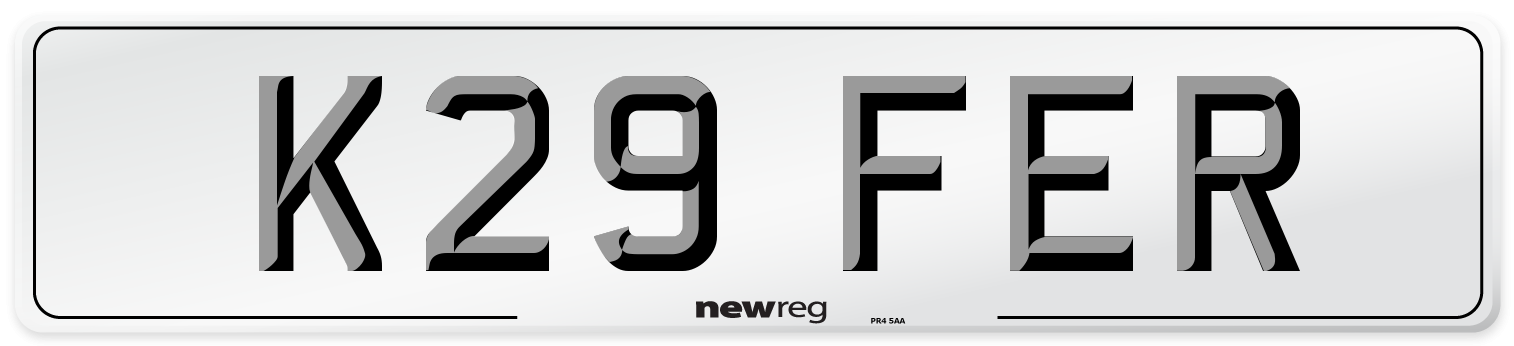 K29 FER Number Plate from New Reg
